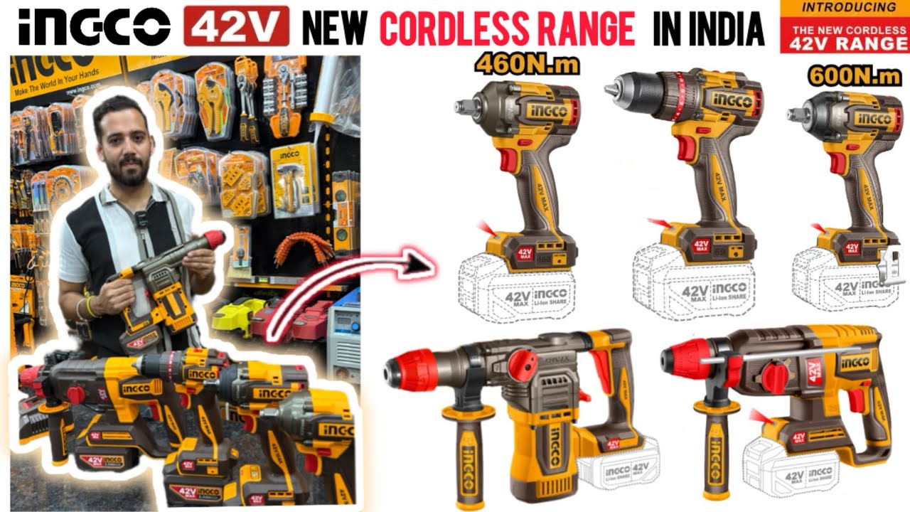 INGCO 42V CORDLESS OFFICIALLY IN INDIA | NEW CORDLESS RANGE | FIRST TIME IN INDIA