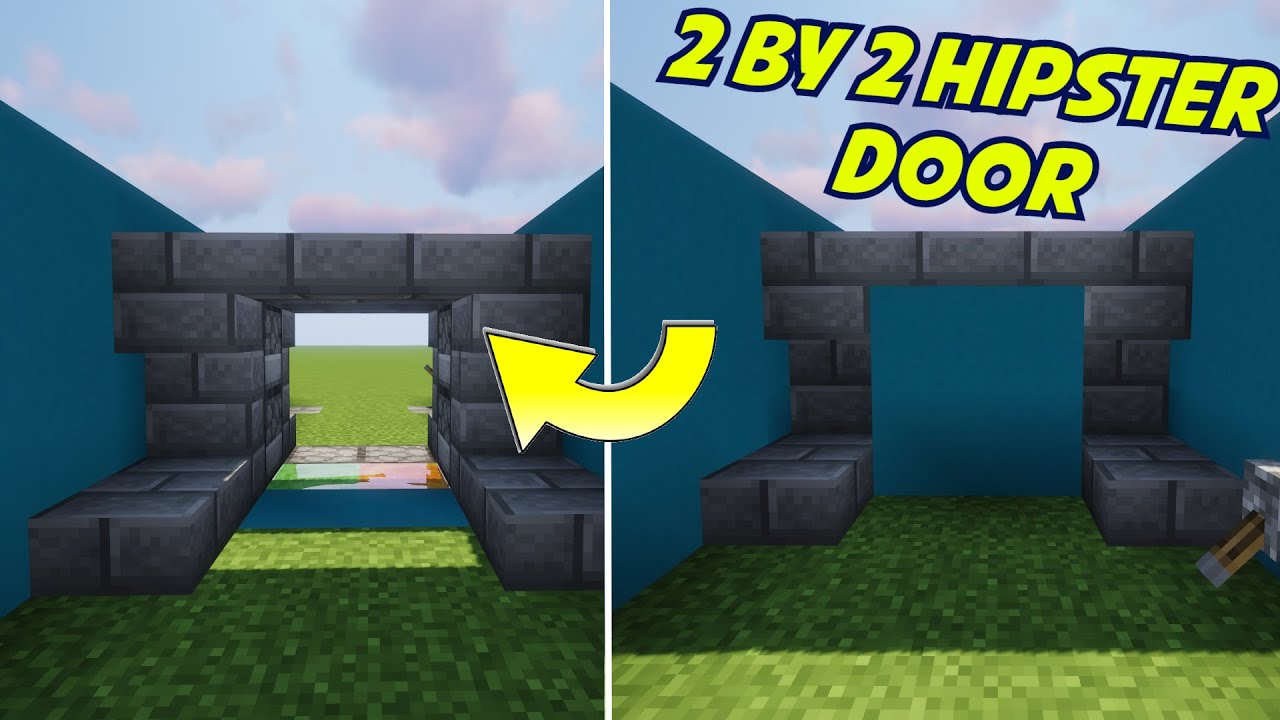 How To Make A Easy 2 by 2 Semi Hipster Door || Minecraft 1.16