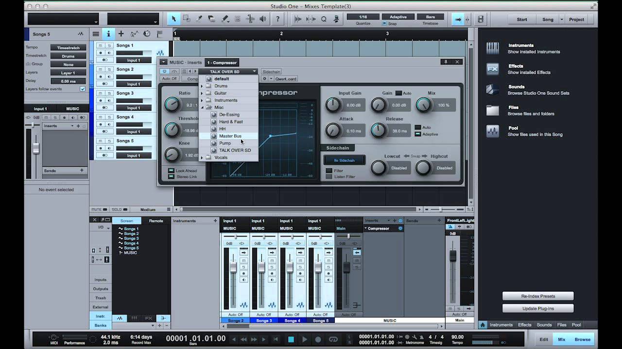 Presonus Studio One: Creating a Template for DJ Mixes