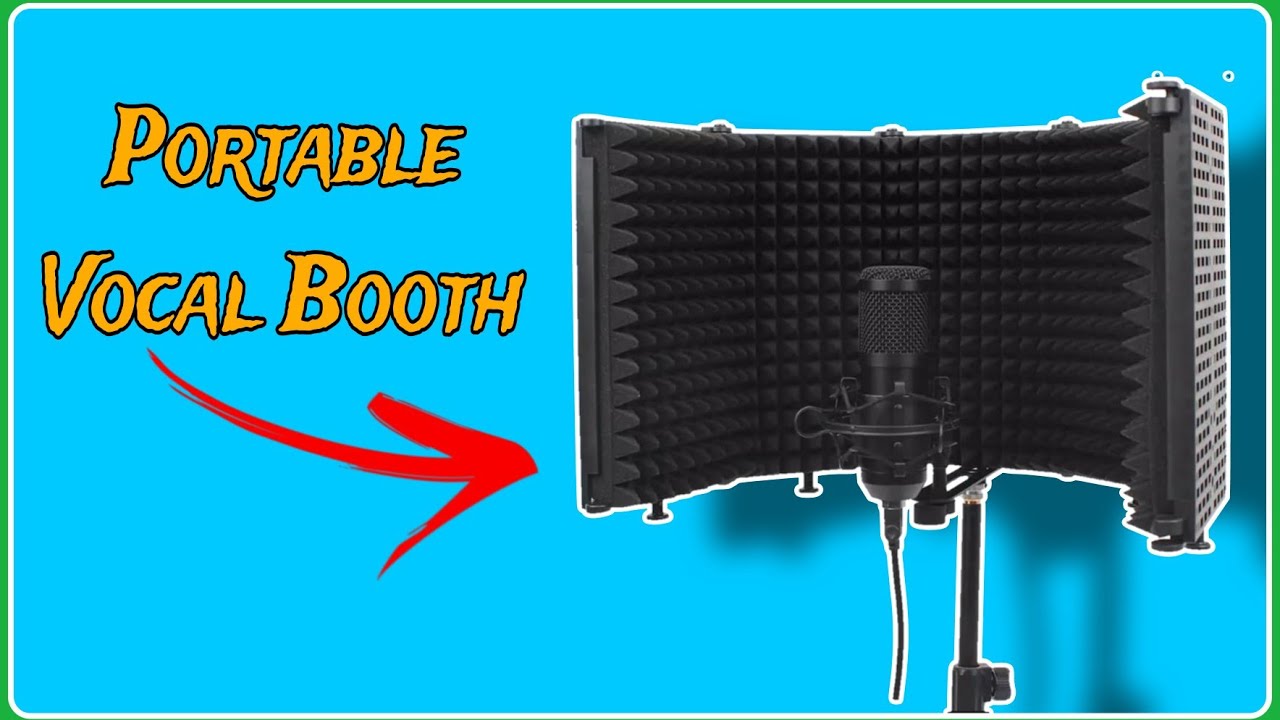 Portable Vocal Booth Foldable & Adjustable Reflection filter Professional Microphone Sound Isolation