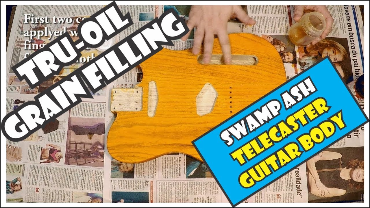 TRU-OIL Grain filling And Finishing A Swamp Ash Telecaster Guitar Body | Wet Sanding [3/11]
