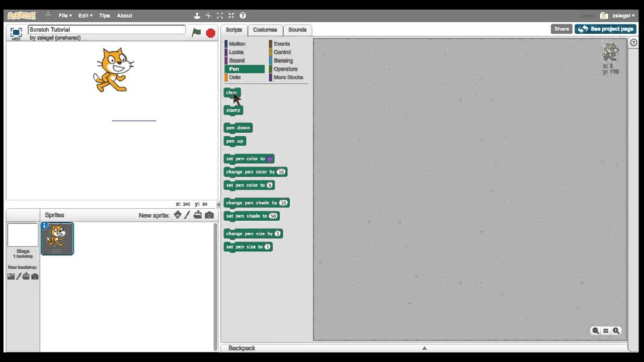 Scratch 2.0 Tutorial Video:Clear Block