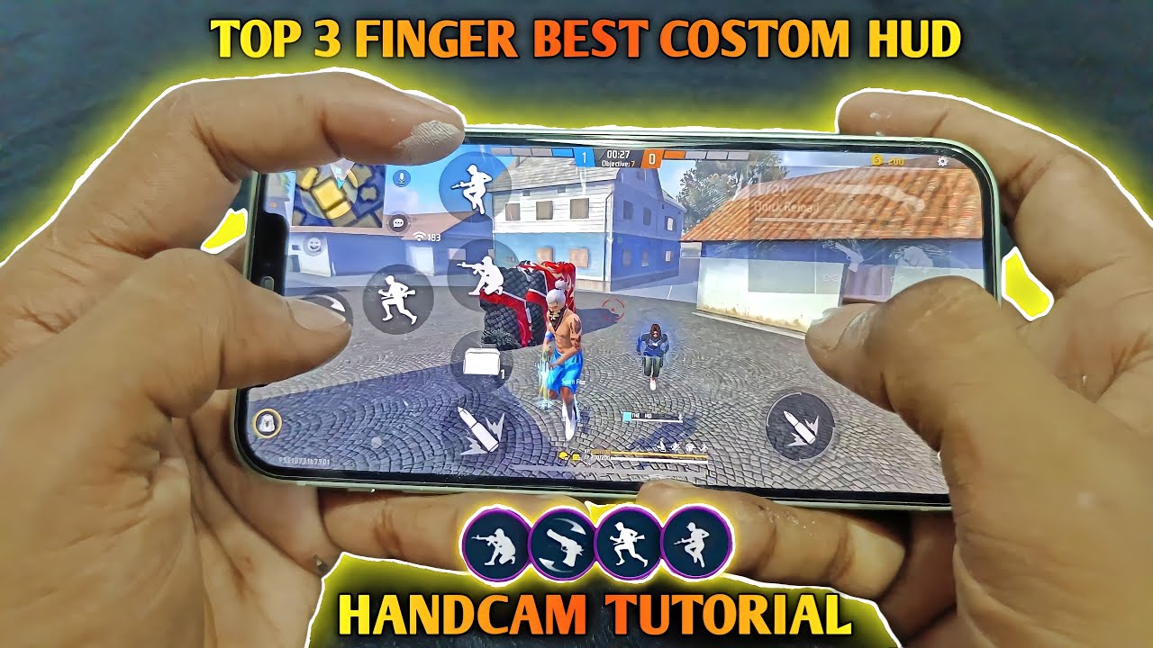 HANDCAM TUTORIAL 👾 TOP 3 FINGER BEST COSTOM HUD SETTING 🎯⚙️