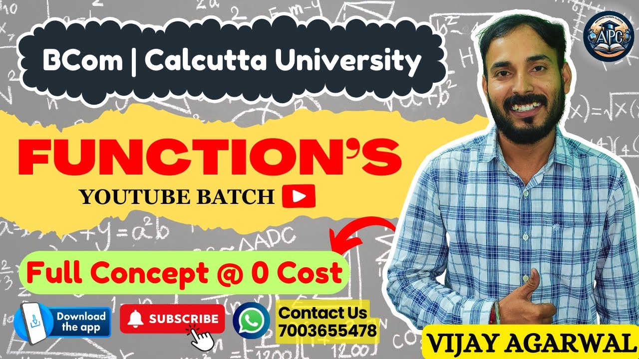 Functions | Math's Revision Series | Concept + PYQ | BCom | Calcutta University