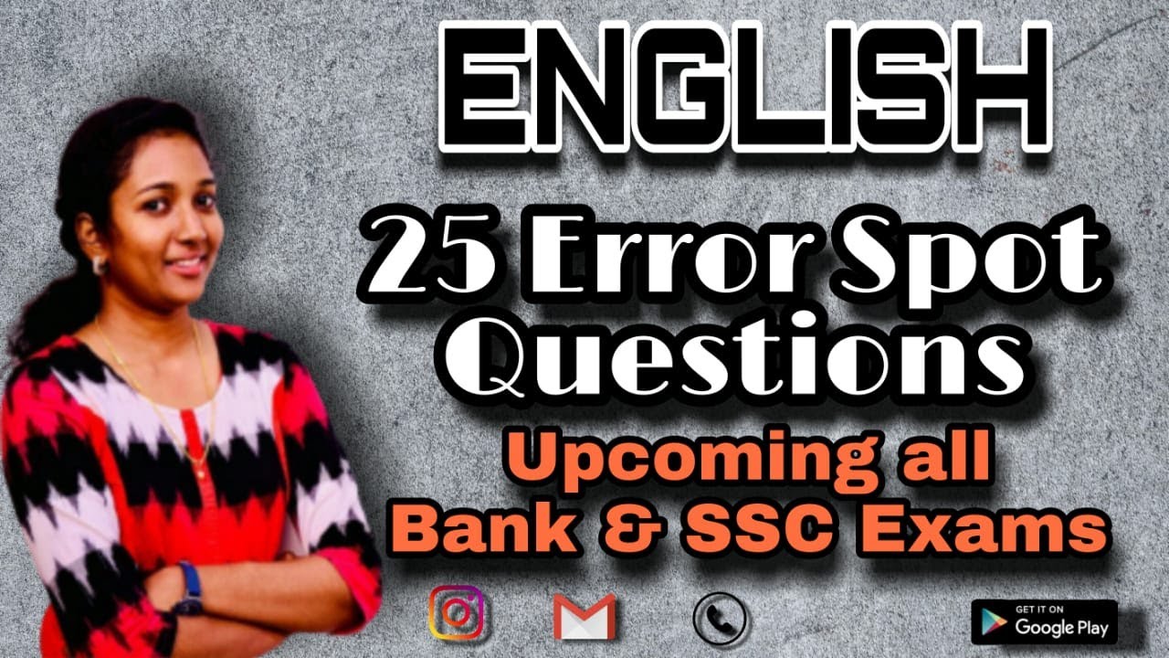 25 ERROR SPOTTING QUESTIONS| DUMIL DUMIL | IBPS | SBI | REENA