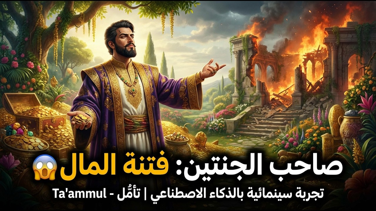 قصة صاحب الجنتين فتنة المال 😱 (تجربة سينمائية بالذكاء الاصطناعي) | تأمُّل - Ta'ammul
