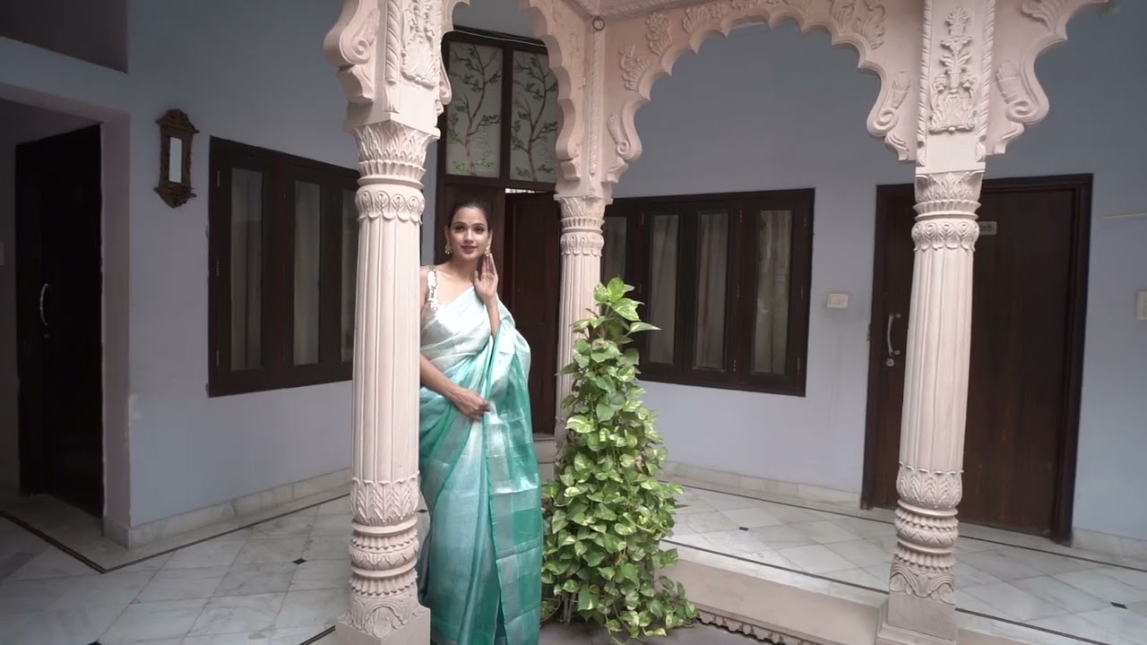Lilac and Pink Ombre Tissue Linen Saree |Sarees by Shobitam