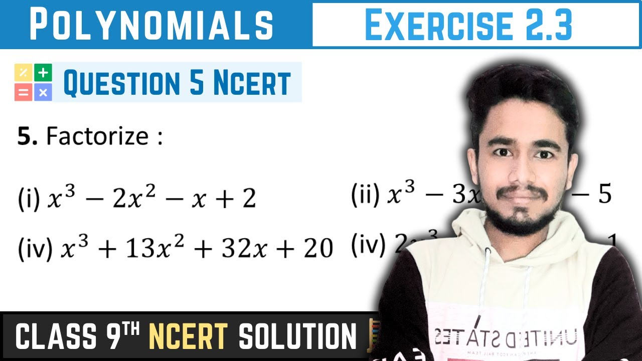 Class 9th Maths | NCERT Exercise 2.3 Q5 | Polynomials | NCERT Solution 2024