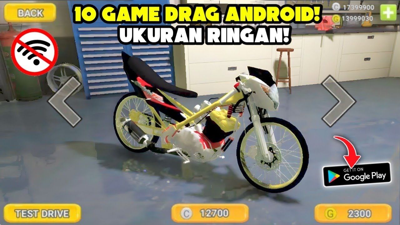 TRONDOL SEMUA!! 10 Game Drag Motor Offline Terbaik DI Android 2023 Full Modifikasi - Game Balap Liar