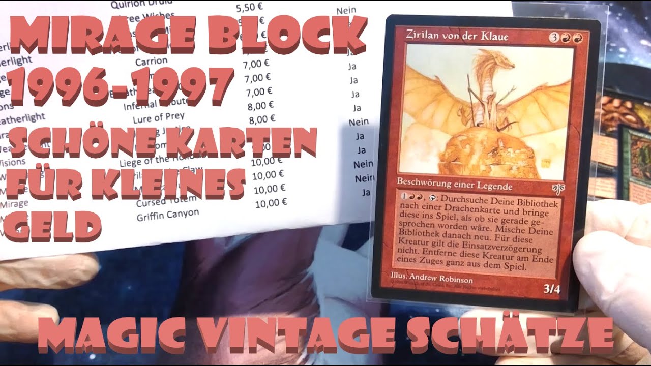 Magic Vintage Schätze 100: TOP 20 SCHÖNE KARTEN FÜR KLEINES GELD: MIRAGE BLOCK (1996-1997) MtG