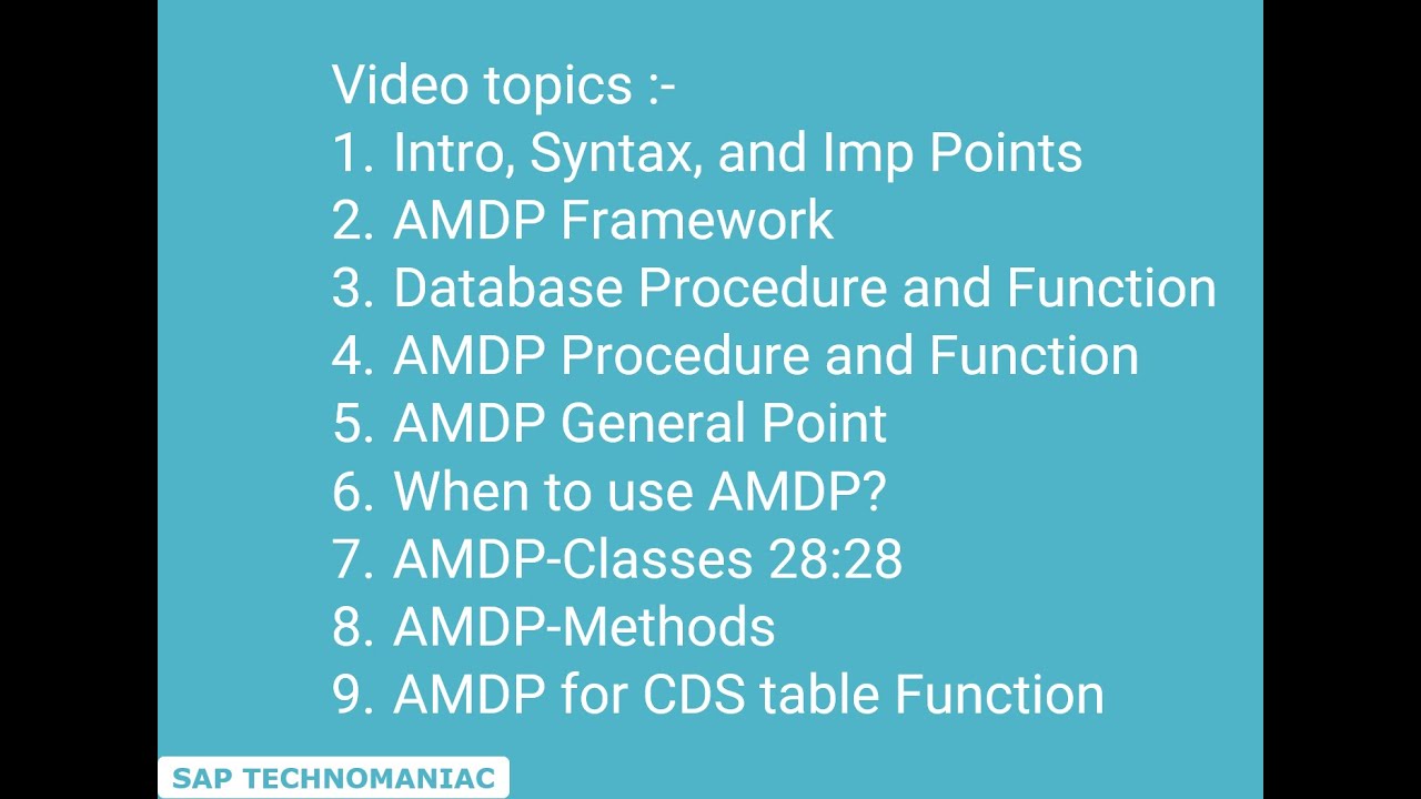 CDS Table Function and AMDP framework Part 16 ABAP on HANA Course