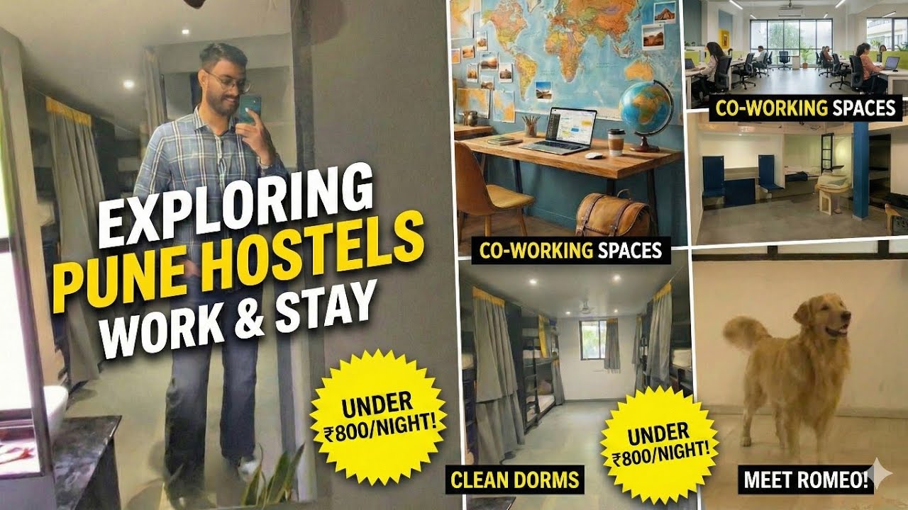 Best Budget Hostels in Pune | Koregaon Park Hostels Pune| The Voyage Cafe Hostel Pune|Co work Hostel