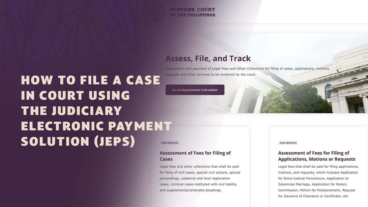 How to File a Case in Court Using the Judiciary Electronic Payment Solution (JePS)