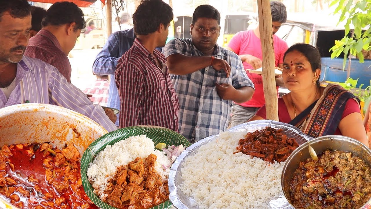 Tasty Roadside Unlimited Meals | Veg And Non Veg Unlimited Meals In Hyderabad | Telugu Adda