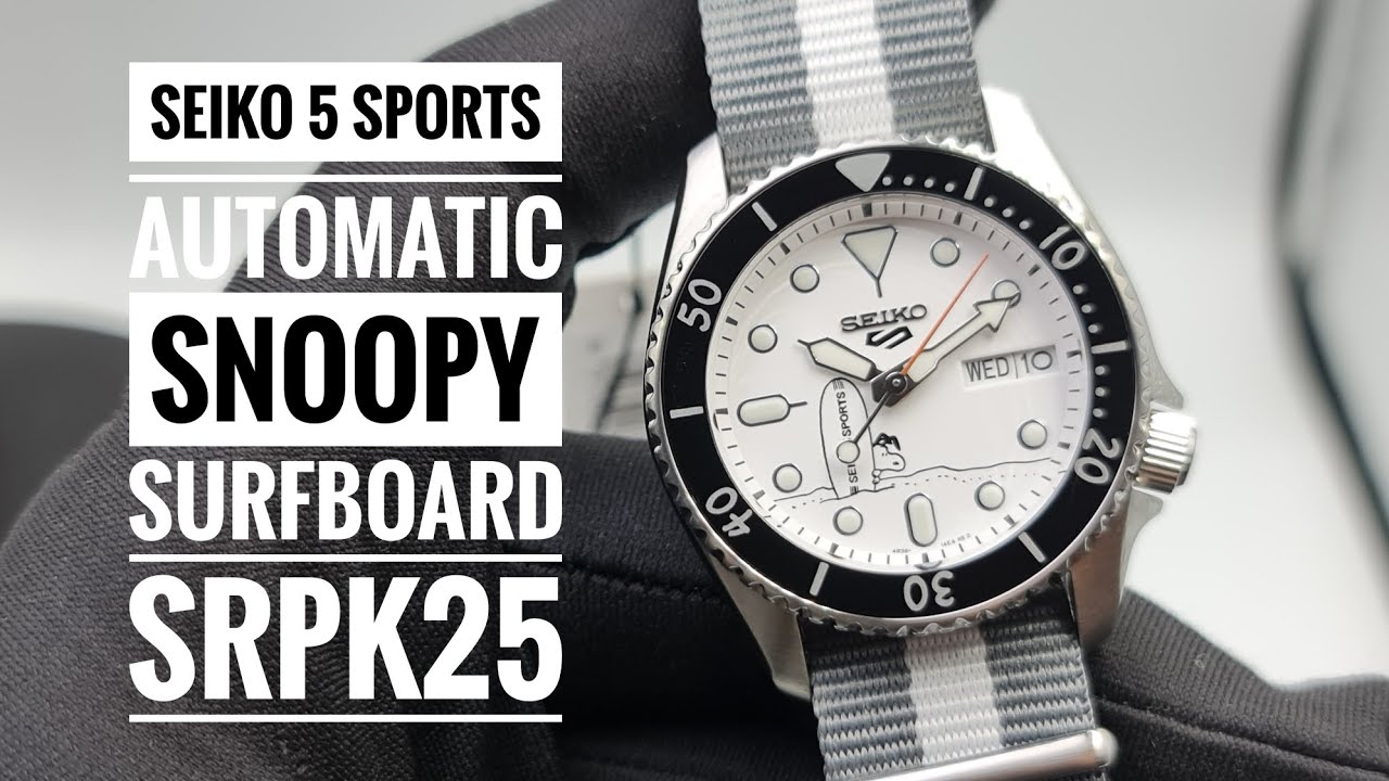 Seiko 5 Sports Automatic x Peanuts Snoopy Surfboard LE 8900 Pcs SRPK25 SBSA233