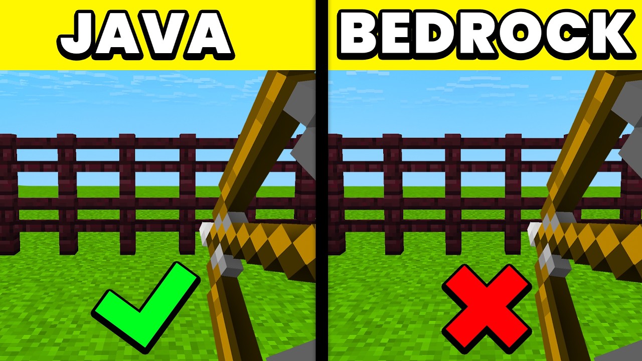 156 DIFFERENCES between MINECRAFT BEDROCK and JAVA