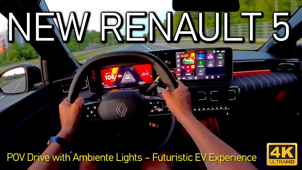 New Renault 5 Electric | POV Night Drive with Ambiente Lights &ndash; Futuristic EV Experience