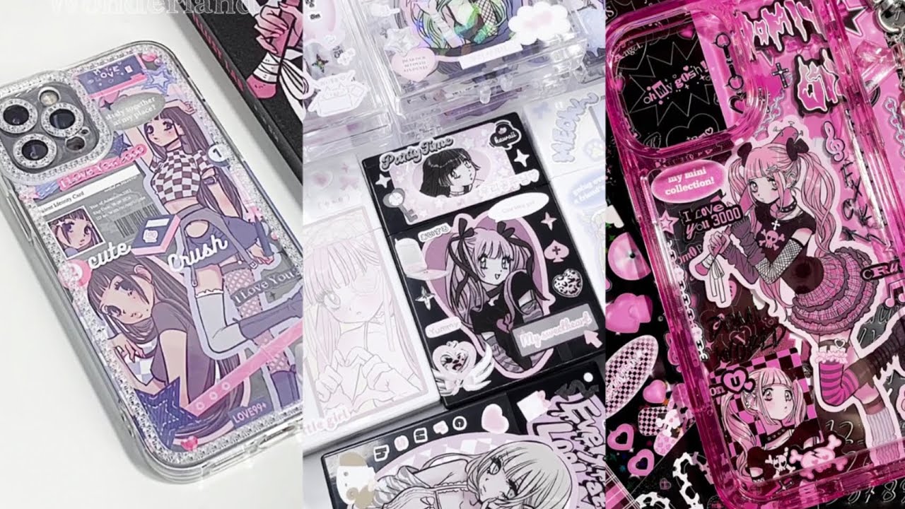 💜🌸 ASMR Aesthetic Stickers deco with me || Phone case, IPad case deco