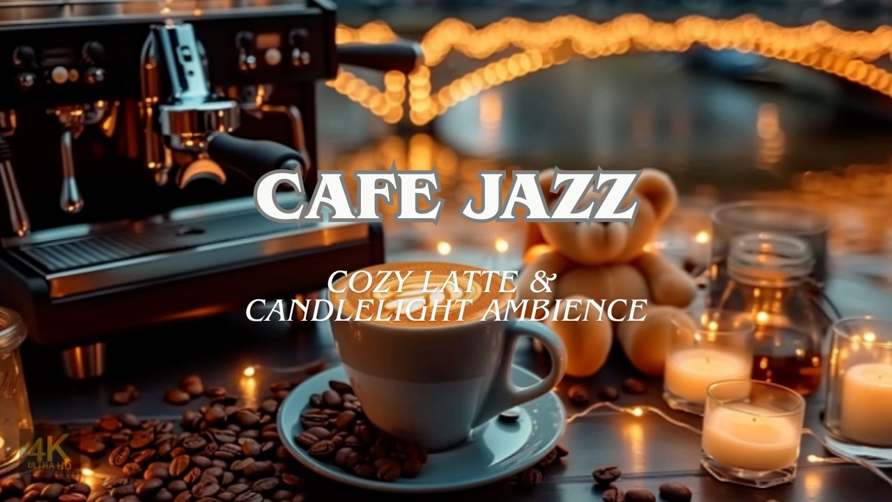 Cafe Jazz 🎷☕ Cozy Latte & Candlelight Ambience for Relaxation & Study (4K)