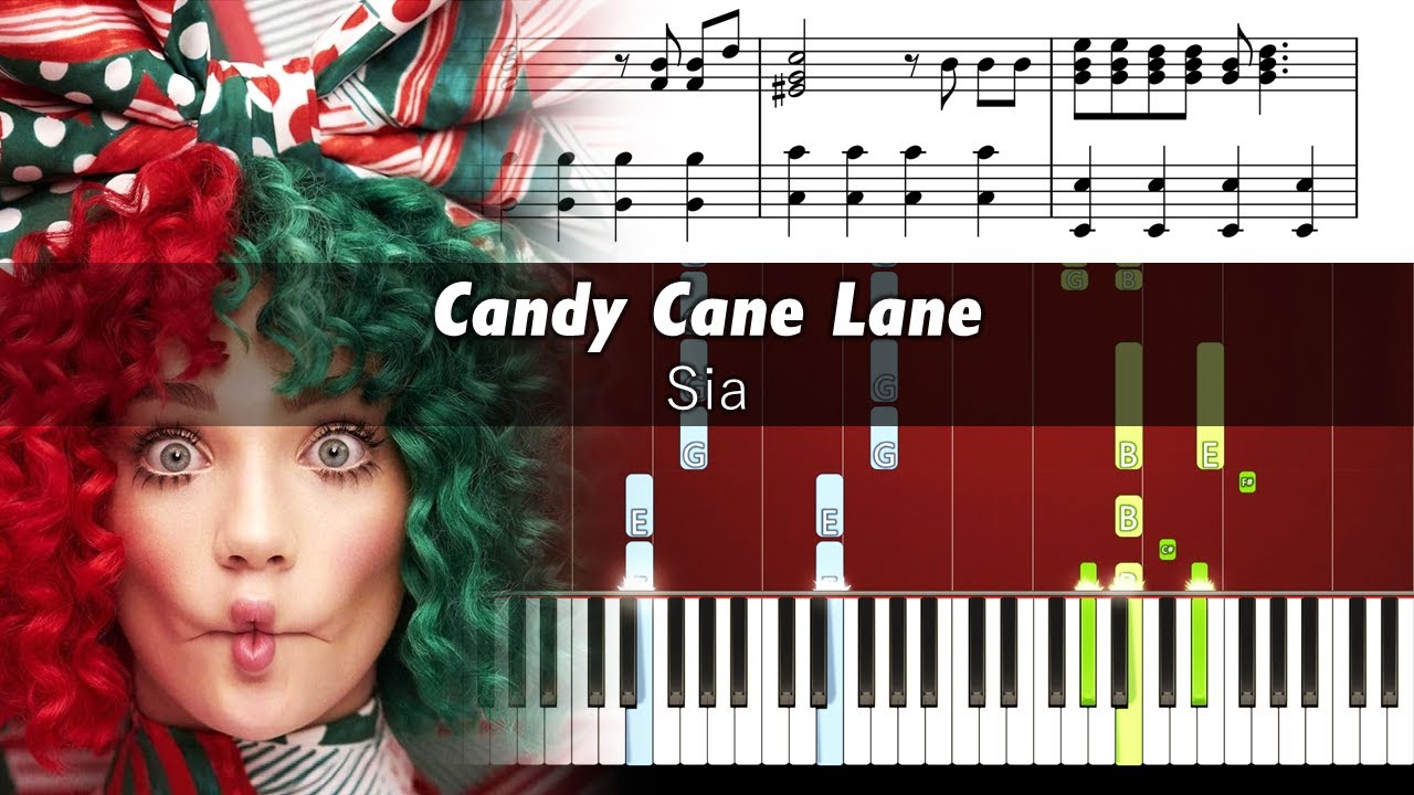 Sia - Candy Cane Lane - Piano Tutorial with Sheet Music
