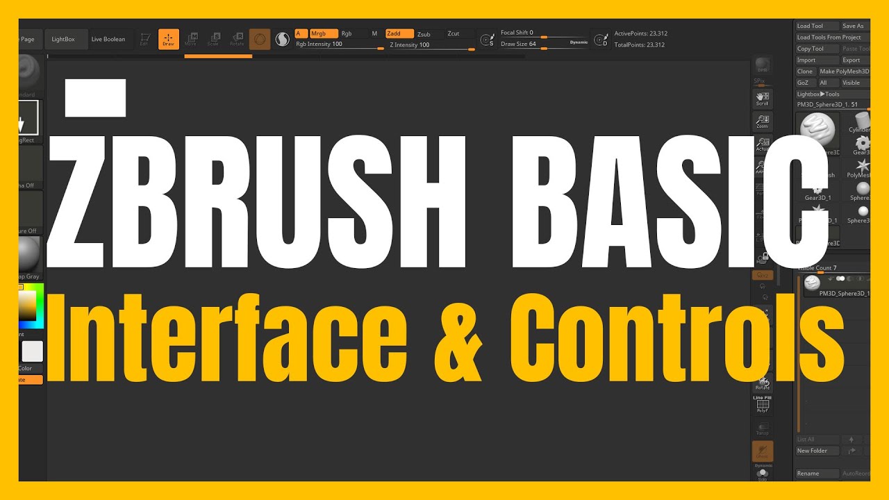 [Basic] Introduction to Zbrush 01 - Interface & Controls