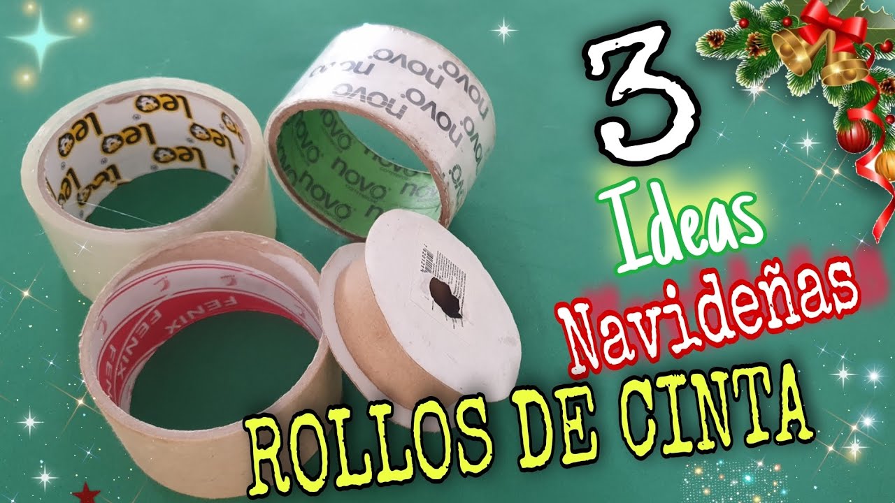 3 Bellísimos ADORNOS NAVIDEÑOS Reutilizando ROLLOS DE CINTAS Adhesivas| Fácil de Hacer! 👌