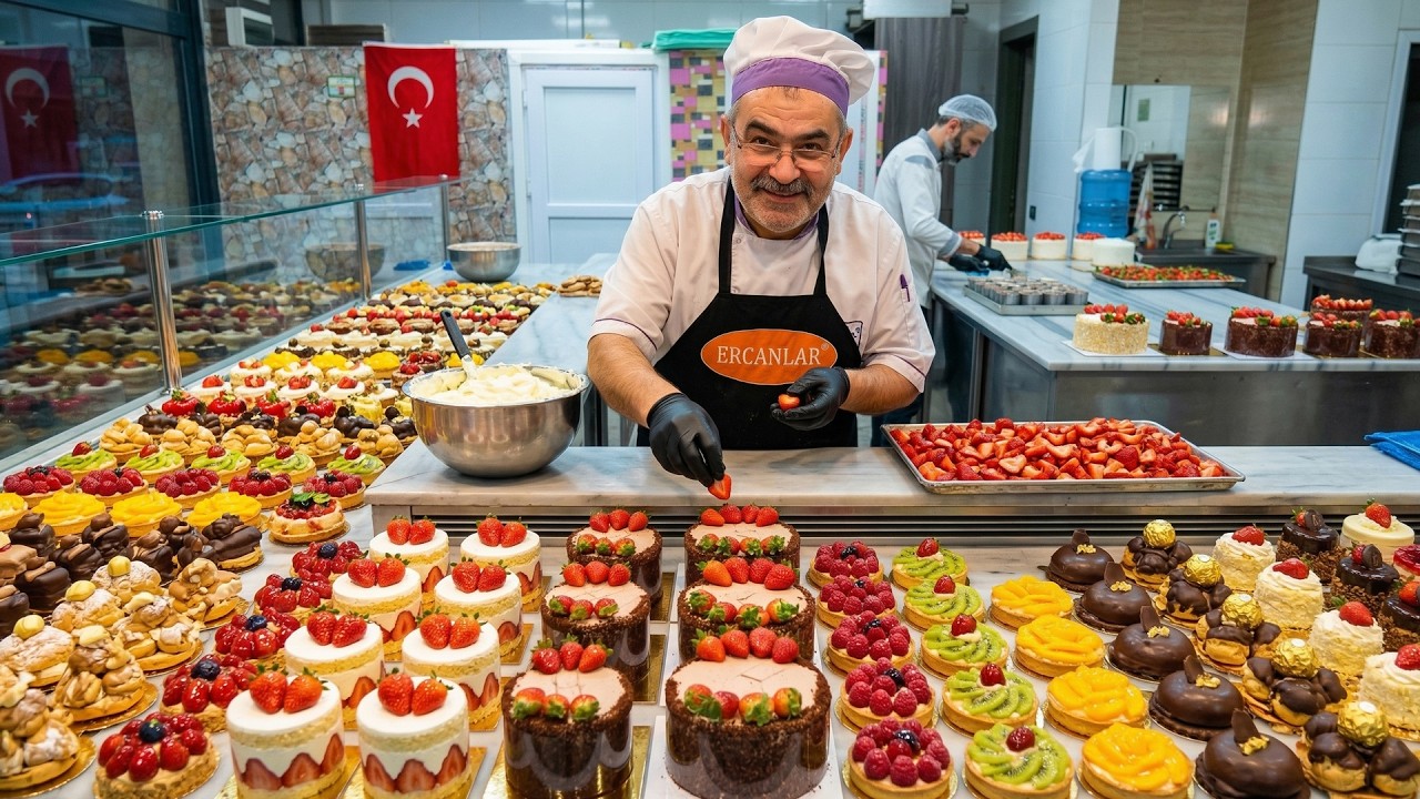 Awesome Dessert Production! Cakes, Eclairs and Turkish Pastries