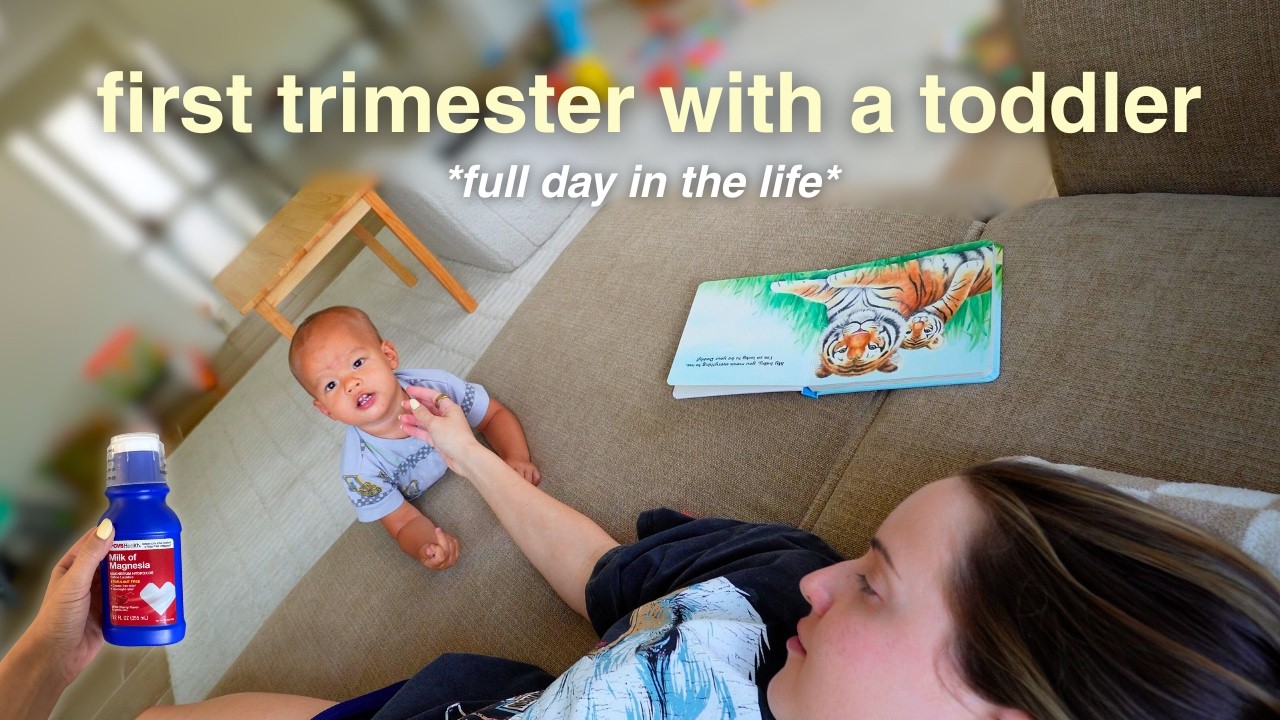 PREGNANT WITH A TODDLER day in the life! 👶🏻 first trimester struggles & getting stuff done!
