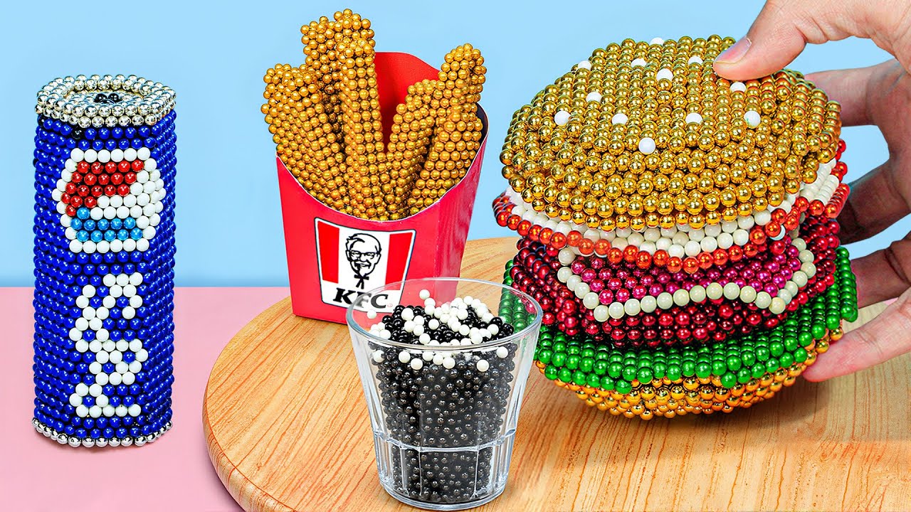 The CRAZIEST Fast Food Feast Challenge: Magnetic Burger & Fries| Satisfying ASMR Stop Motion Cooking