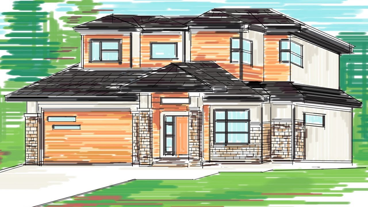 Digital Architecture Sketching #5 Modern House