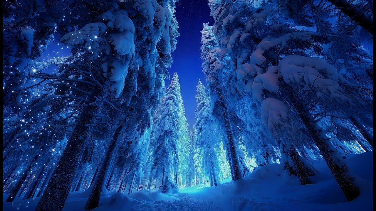 🌌 Enchanted Winter Forest | Deep Sleep Music • Mystical Blue Light • Ambient Slumber 🌙✨