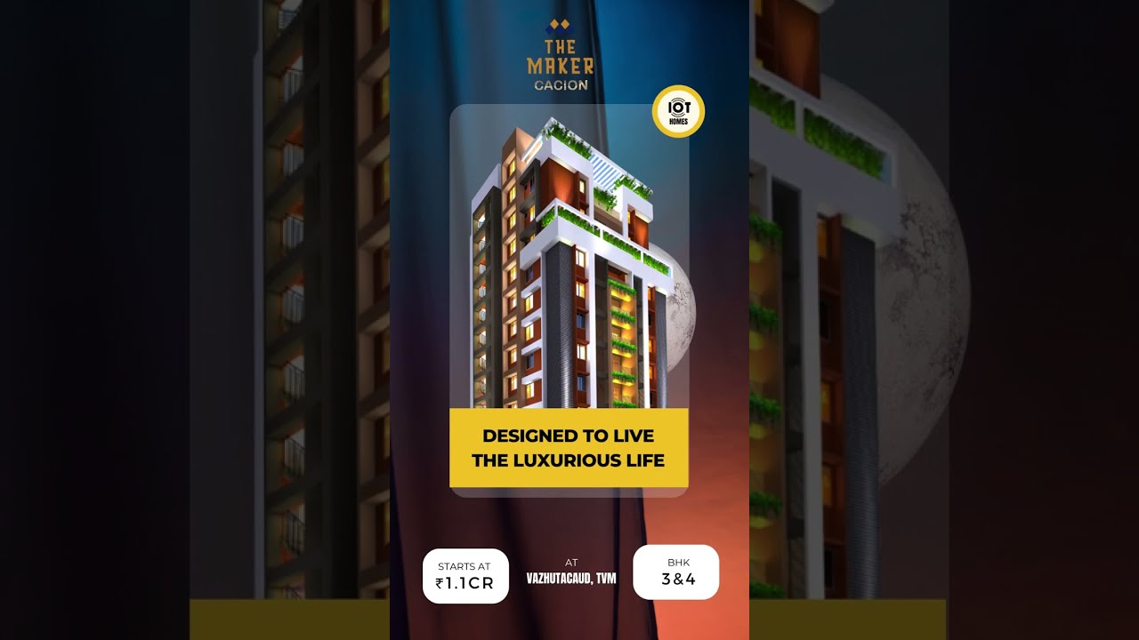 The Maker Cacion 3&4BHK Luxury apartments in Vazhuthacaud, Trivandrum