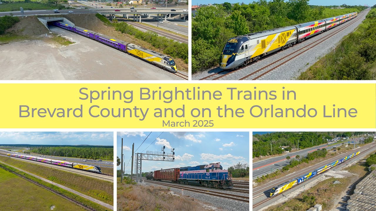 Spring Brightline Trains in Brevard County and on the Orlando Line - March 2025