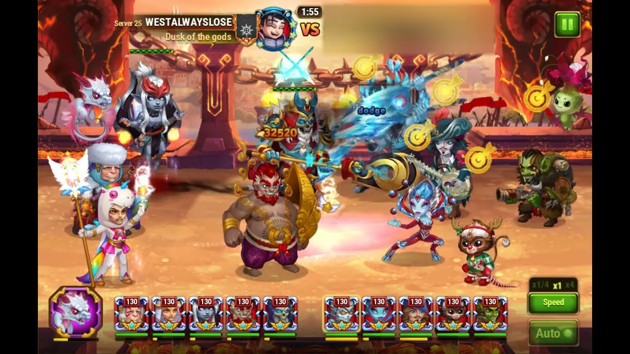5 Armors vs Dante Critical Hit #HeroWars