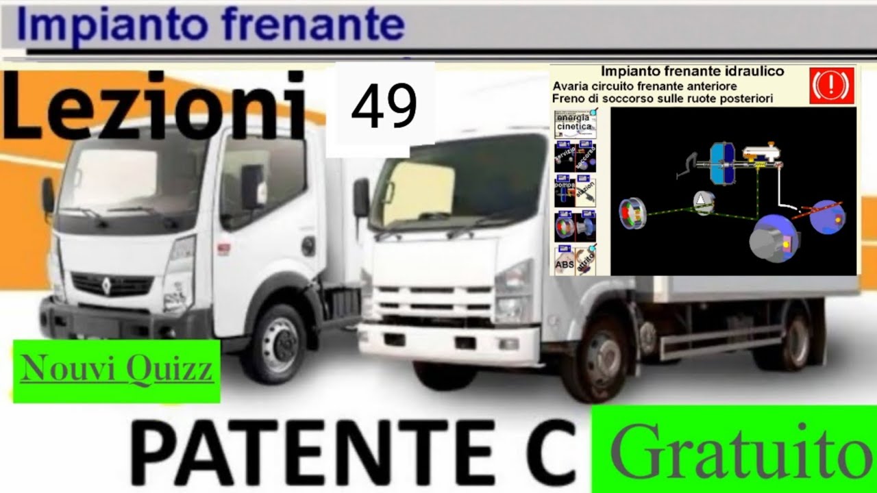 Patente C lezioni 49 Gratuito | Patente C Nouvi Quiz | Impianto Frenante