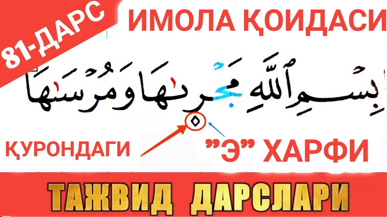 ТАЖВИД ДАРСЛАРИ 81-ДАРС | ИМОЛА - ҚУРЪОНДАГИ 