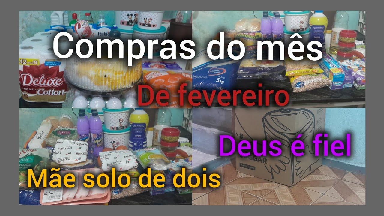 Compras do mês de fevereiro pra três pessoas/eu ganhei um presente 🎁 que estava precisando muito 🙏🙏🙏
