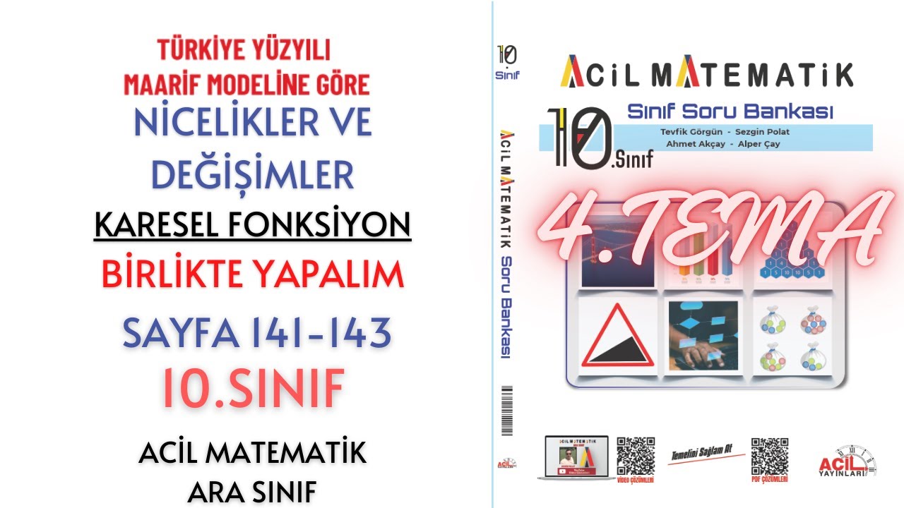 10.Sınıf Soru Bankası Karesel Fonksiyon Sayfa 141-143