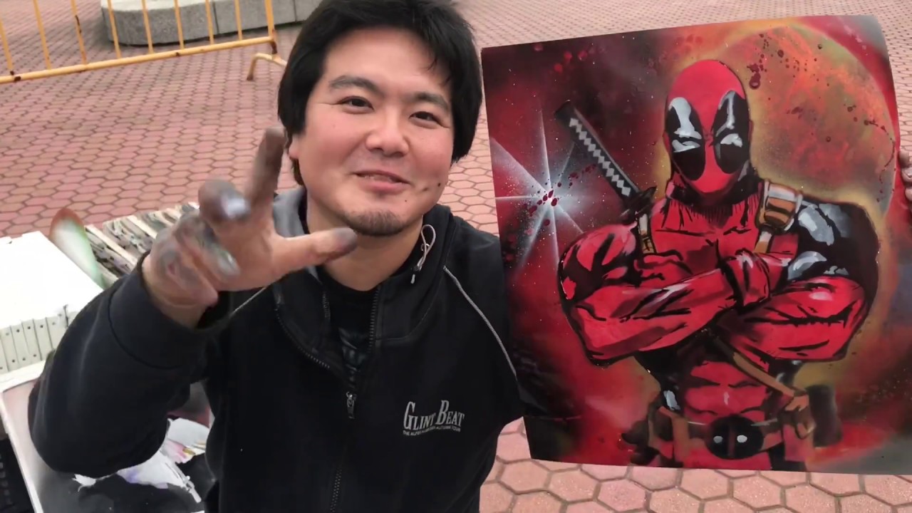 Deadpool spray art paint