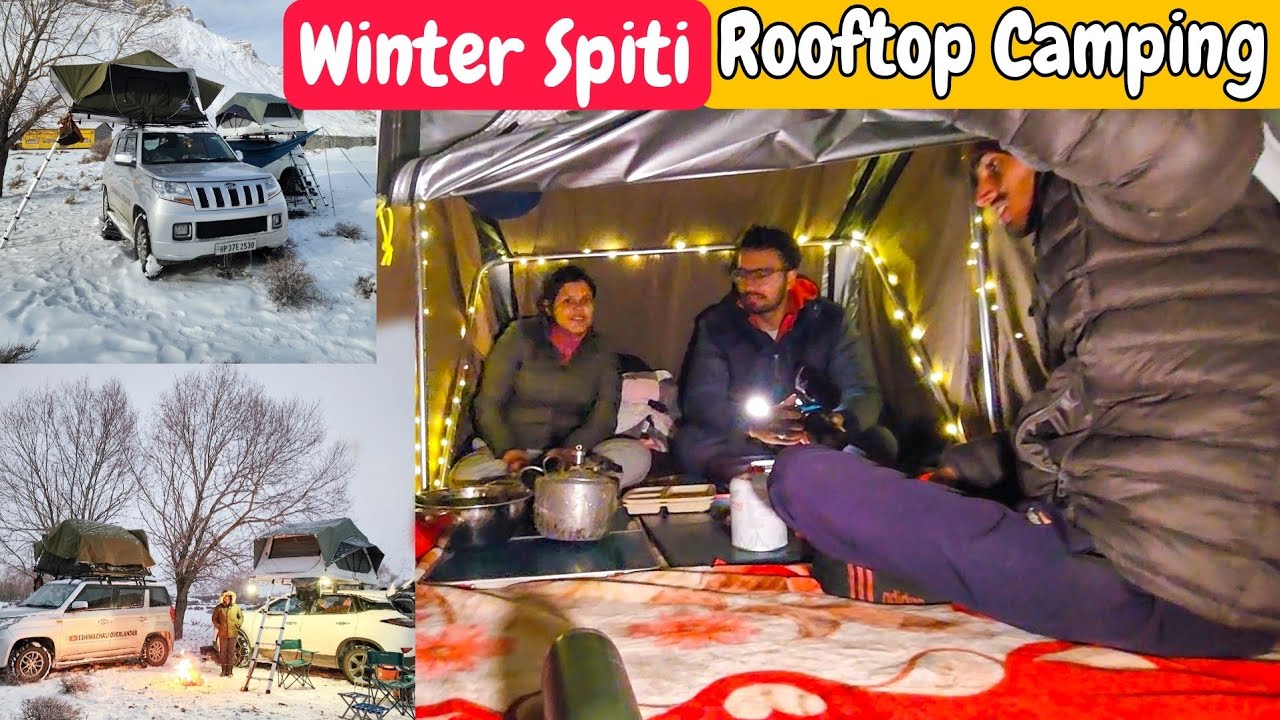Vlog 358💢 ROOFTOP TENT ME KARNA PADA DINNER. Extreme cold and wind 🥶