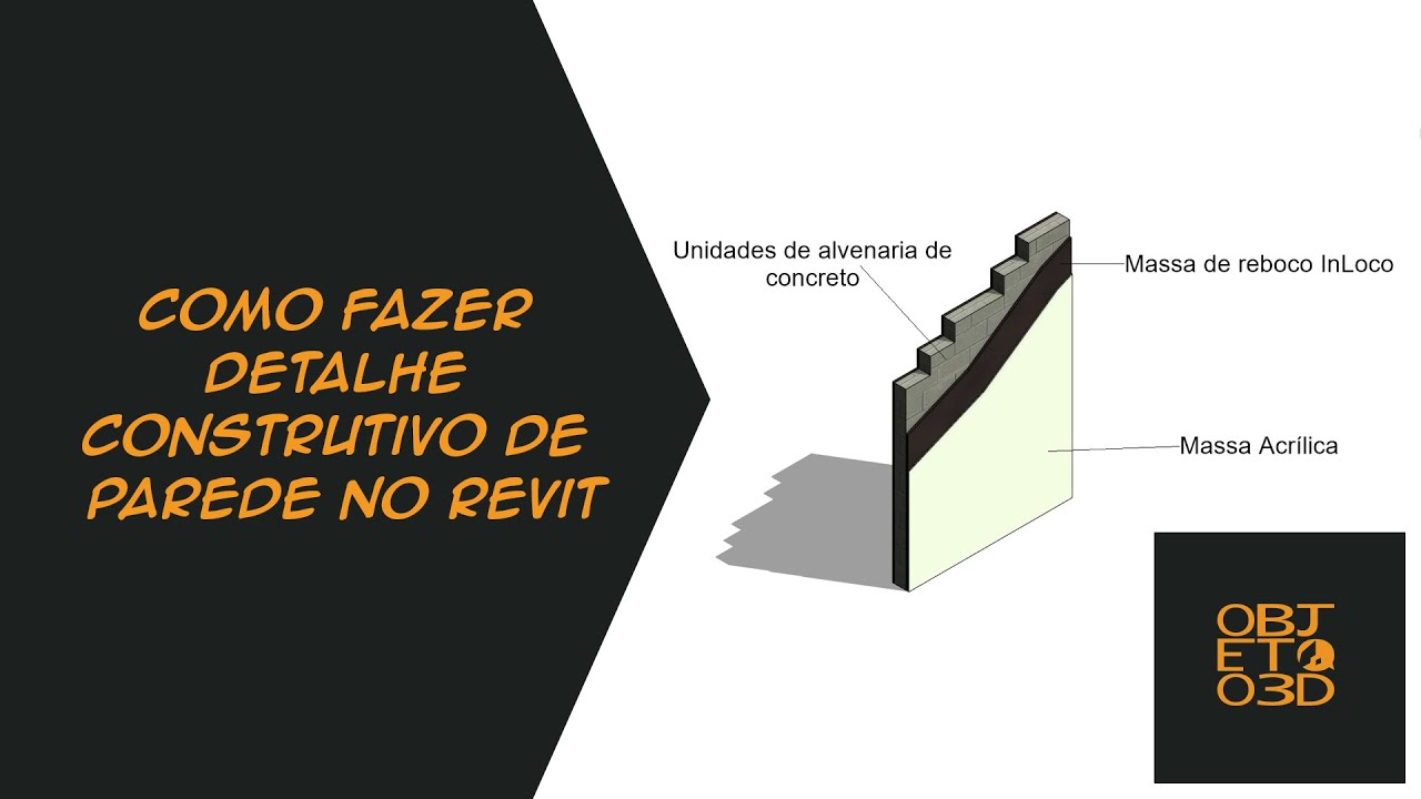 Revit - Detalhe construtivo 3D de parede no