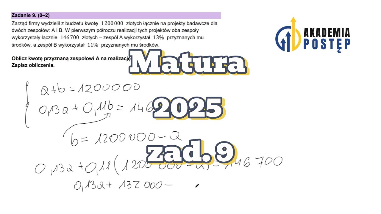 🎓 Zadanie 9 – Matura Matematyka 2025 (poziom podstawowy)