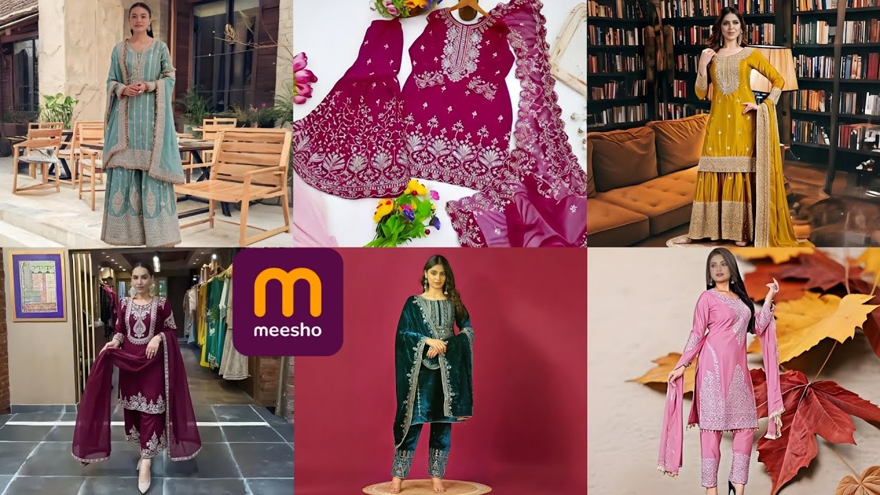Meesho huge haul | Heavy partywear suits 😍❤️#meesho #meeshohaul #ethnicwear #viralvideo 