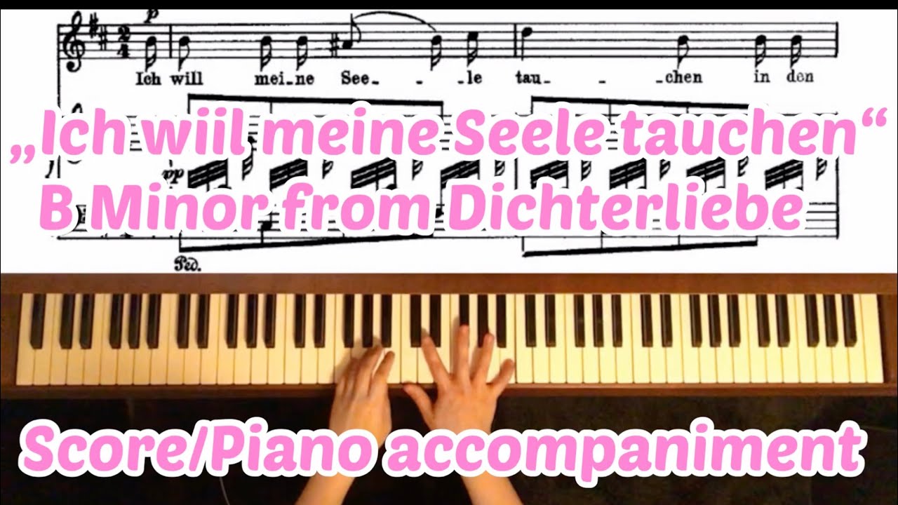 Dichterliebe : No. 05 „Ich will meine Seele tauchen“ b minor : Karaoke : Piano accompaniment : score