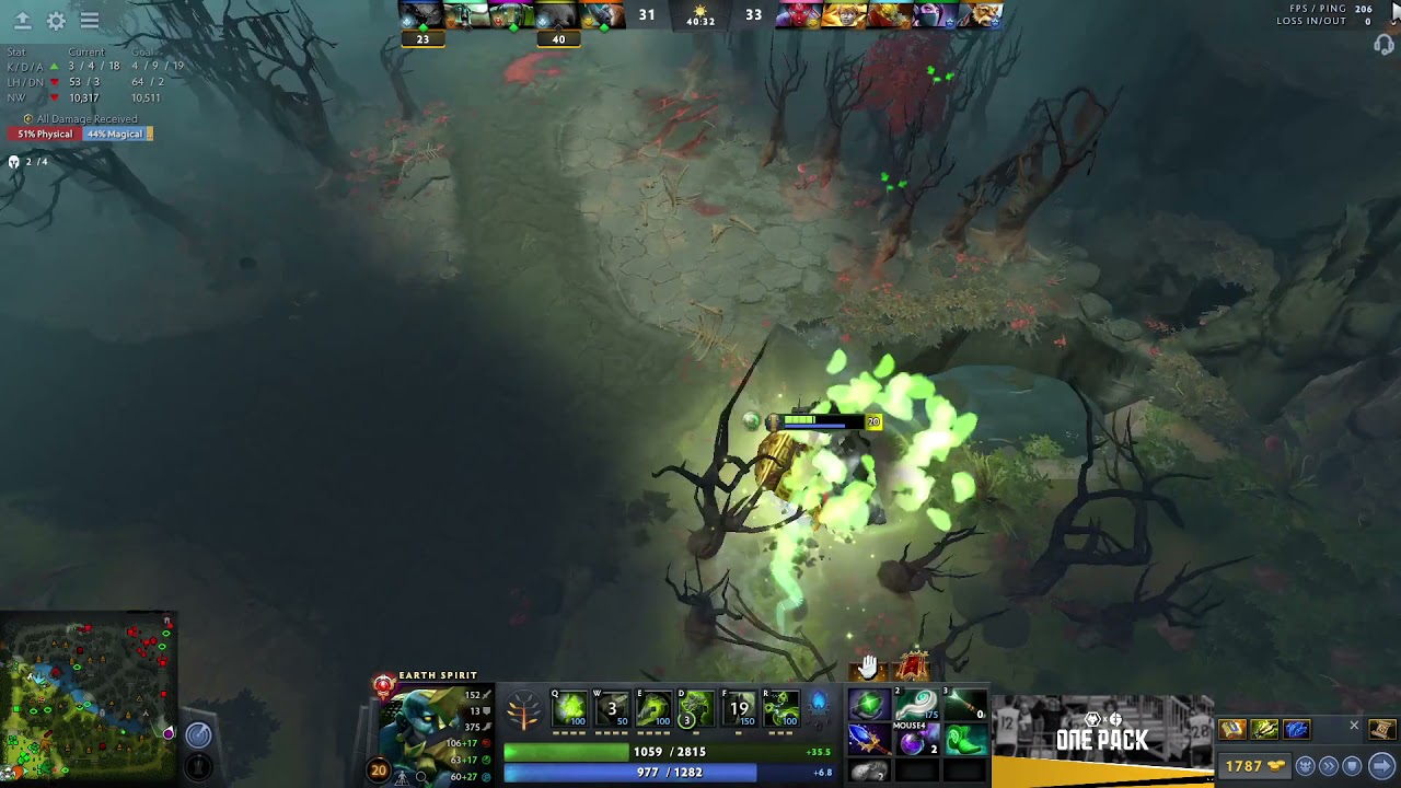 Cr1t Earth Spirit chased by Qop for 1 min straight