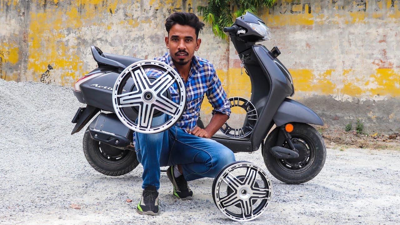 5 Spokes Alloy Wheels For Honda Activa 🤩 | Activa Modification | Techno khan