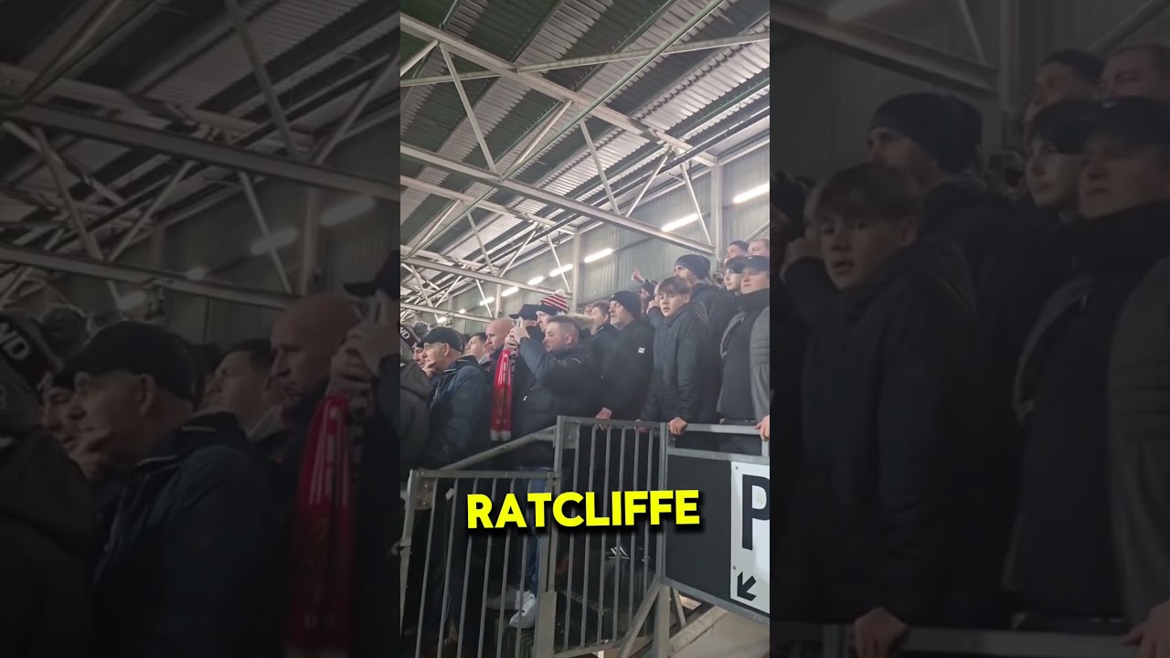 Man United fans chant against Jim Ratcliffe #ManchesterUnited #Fulham #JimRatcliffe #premierleuge