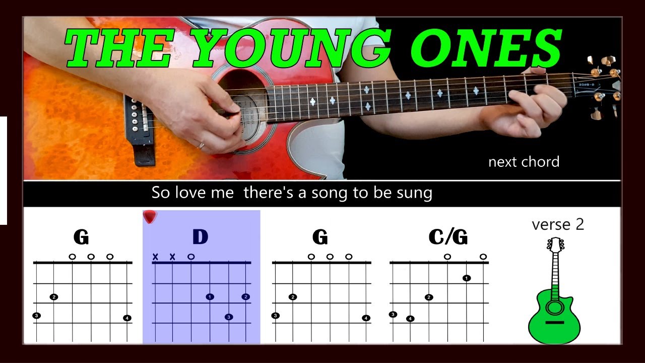 THE YOUNG ONES - Cliff Richard - Guitar play along on acoustic guitar with chords & Lyrics