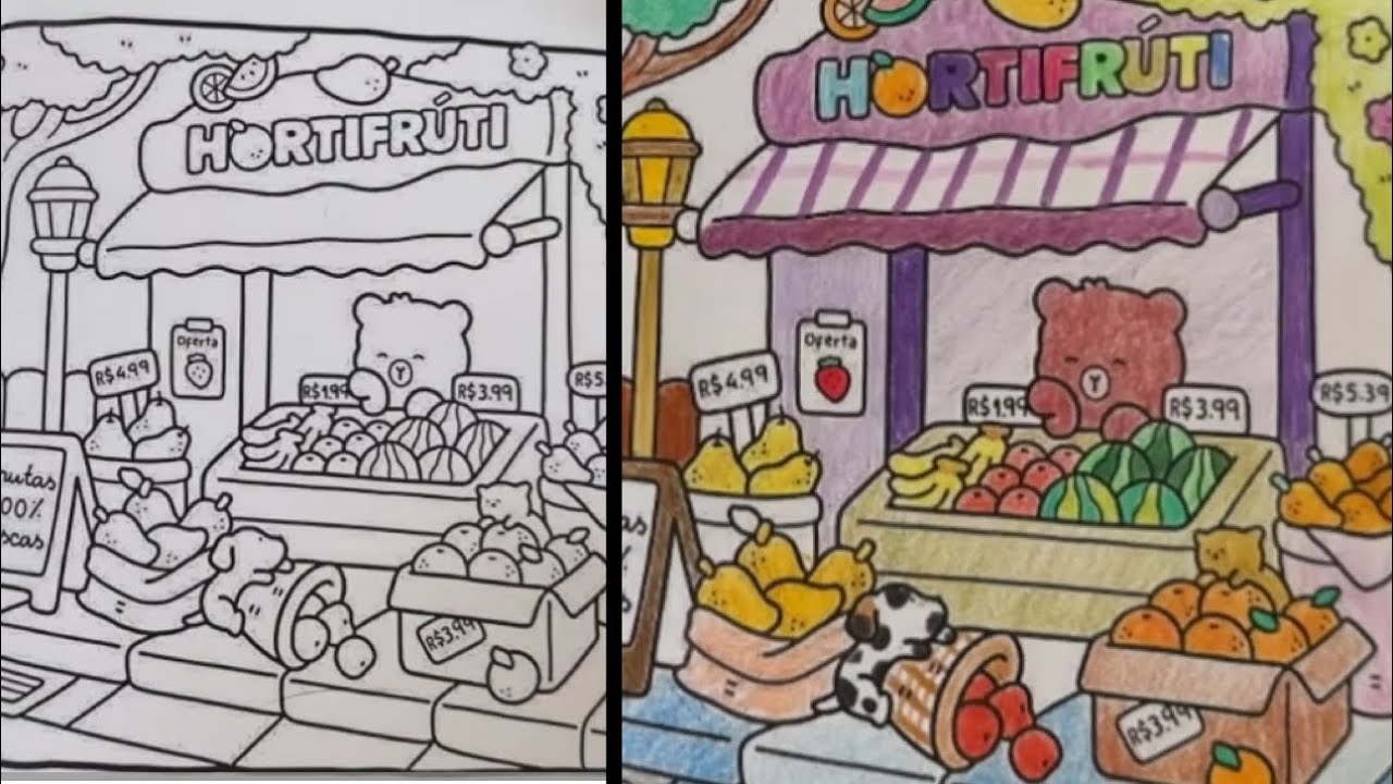 Relax After Work 🍓 Cozy Fruit Market ASMR Coloring for Stress Relief