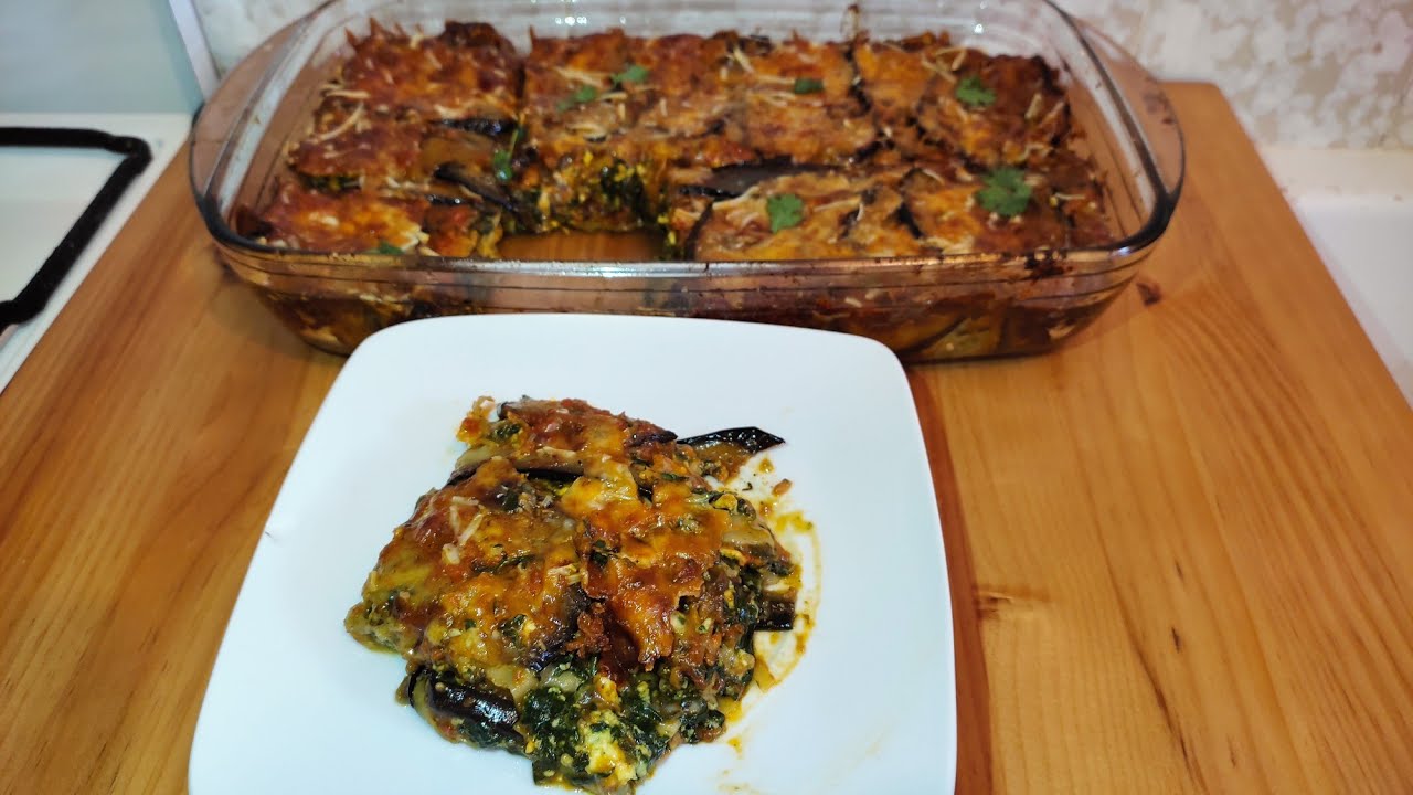 Lasaña con berenjenas y espinacas | muy rico y delicioso 😋 | لازانيا مع الباذنجان والسبانخ😋